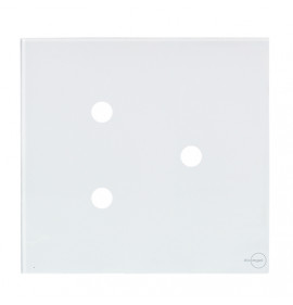 Placa p/ 3 Furos 4x4 - Novara Glass Branco